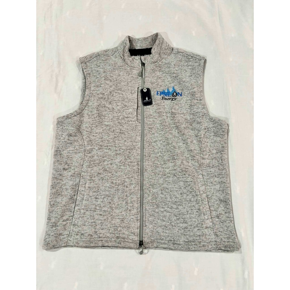 Johnnie-O Performance Denalis Vest Mens Large Light Gray Full Zip Epsilon Energy